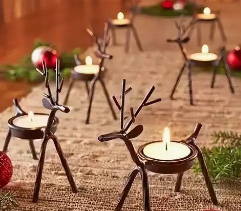 Jgo. 6 Venados Portavelas de Metal