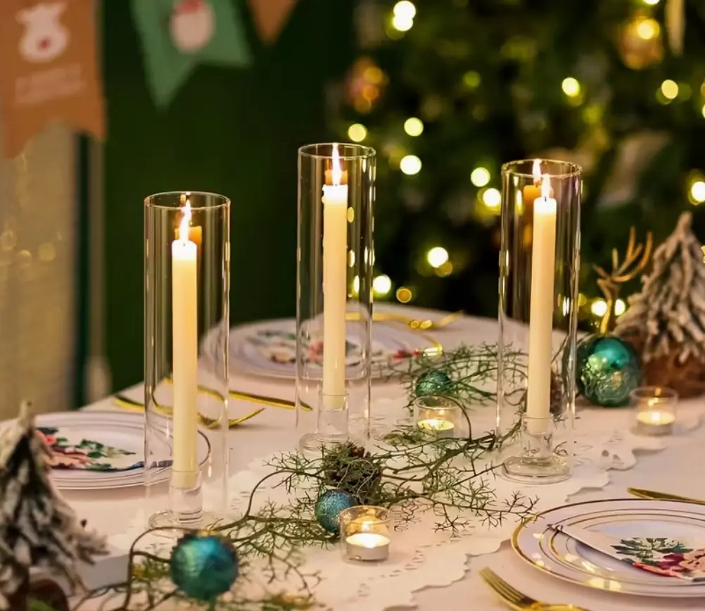 Jgo. de 6 Candelabros de Cristal