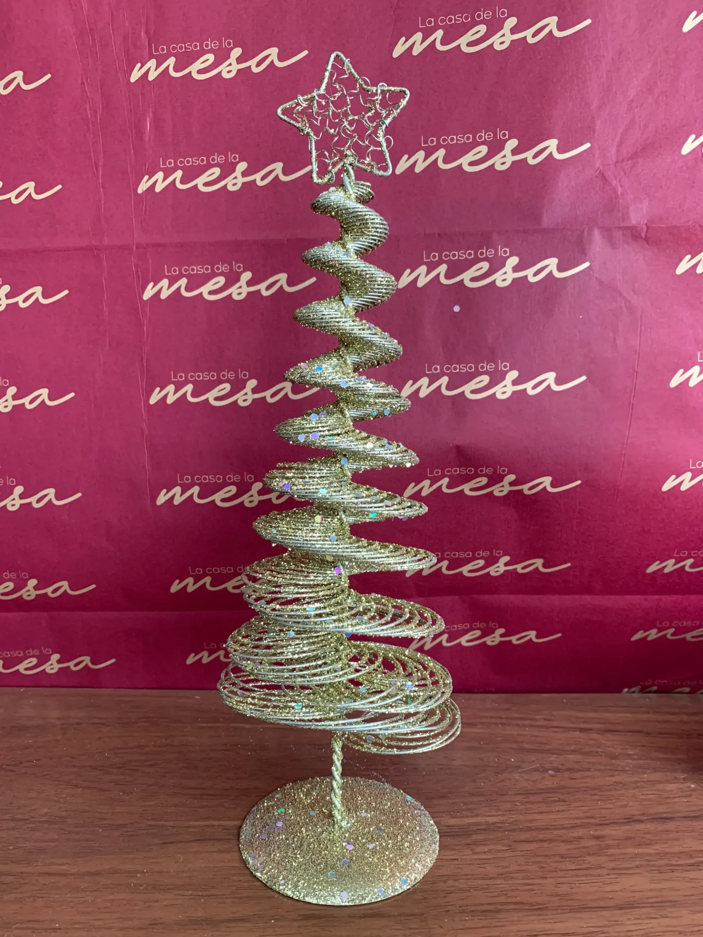 Árbol de Plástico color Dorado en Espiral